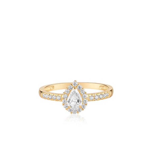 Pierścionek złoty z cyrkoniami