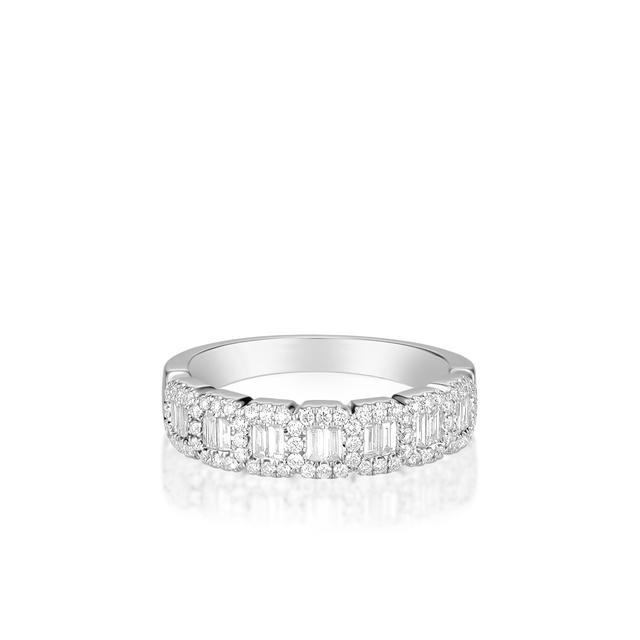 Pierścionek białe złoto z brylantami i diamentami