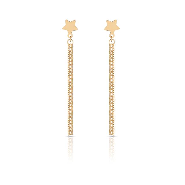 Kolczyki złote krawatki z gwiazdką