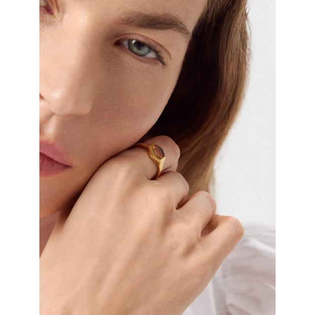 Pierścionek srebrny z bursztynem Miodowa