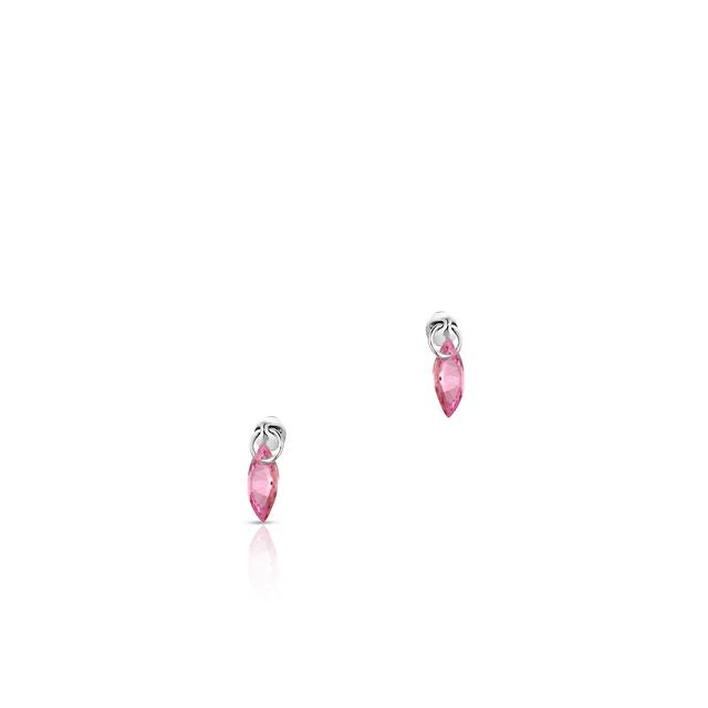 Kolczyki srebrne z różową cyrkonią