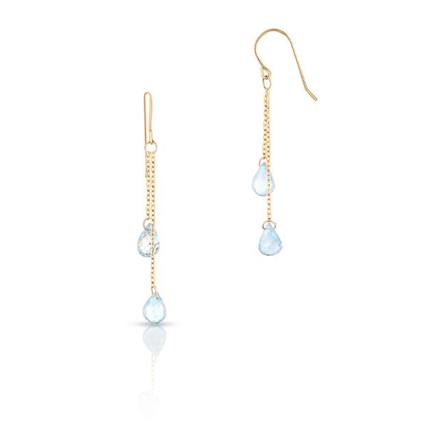 Kolczyki złote z topazami