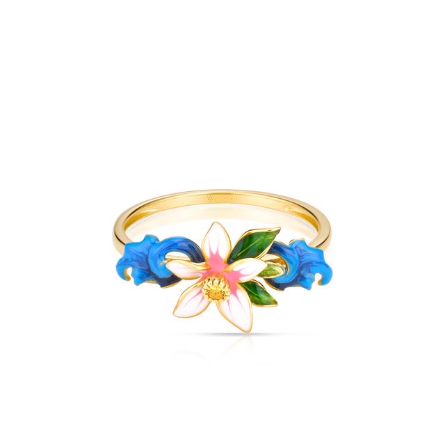 Pierścionek srebrny Kwiaty Nocy Cytrusy