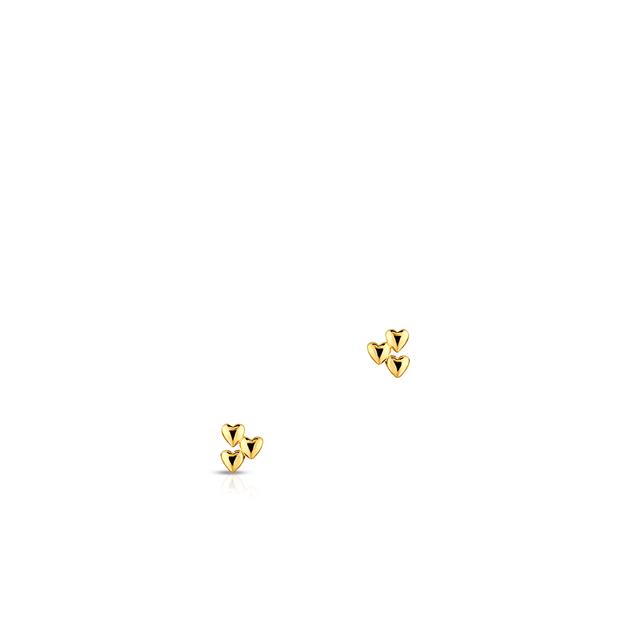 Kolczyki srebrne pozłacane serca