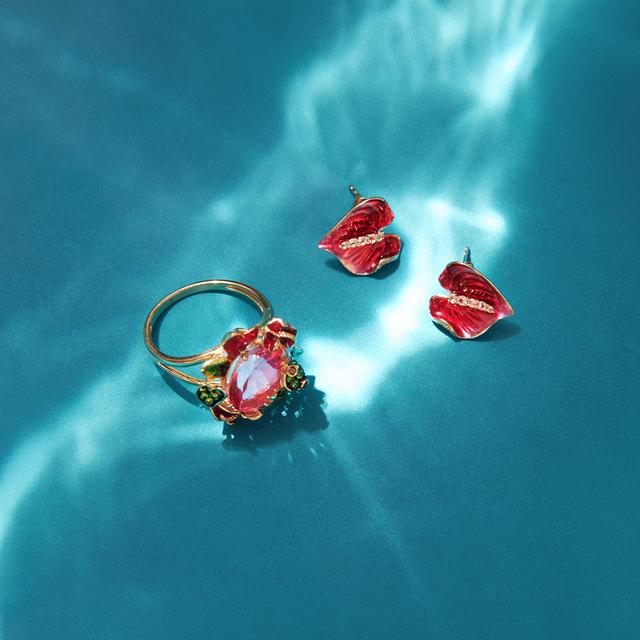 Pierścionek złoty Kwiaty Nocy Anturium