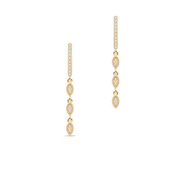 Kolczyki srebrne pozłacane z cyrkoniami