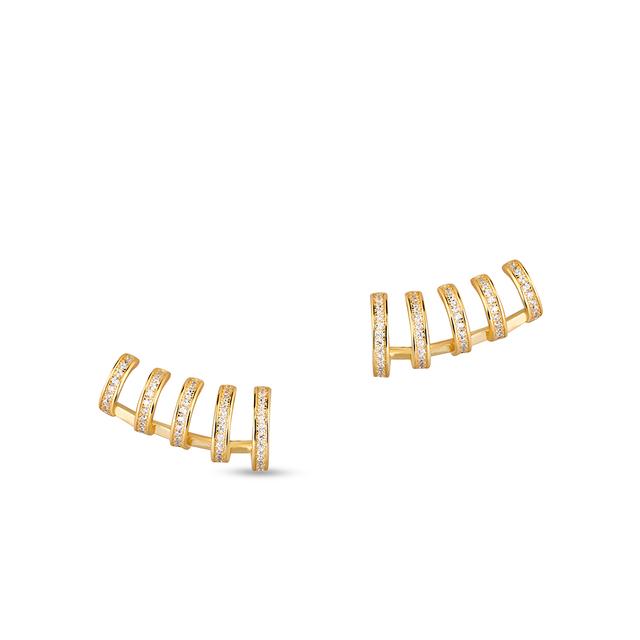 Kolczyki srebrne pozłacane z cyrkoniami