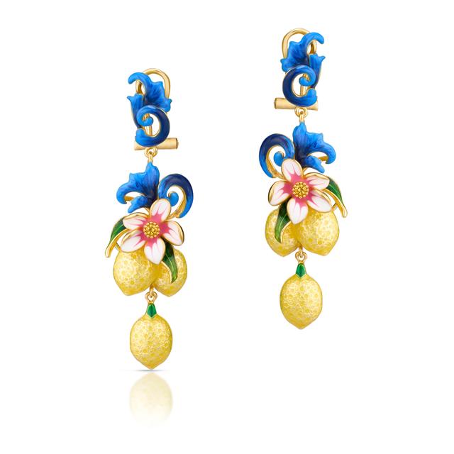 Kolczyki srebrne Kwiaty Nocy Cytrusy