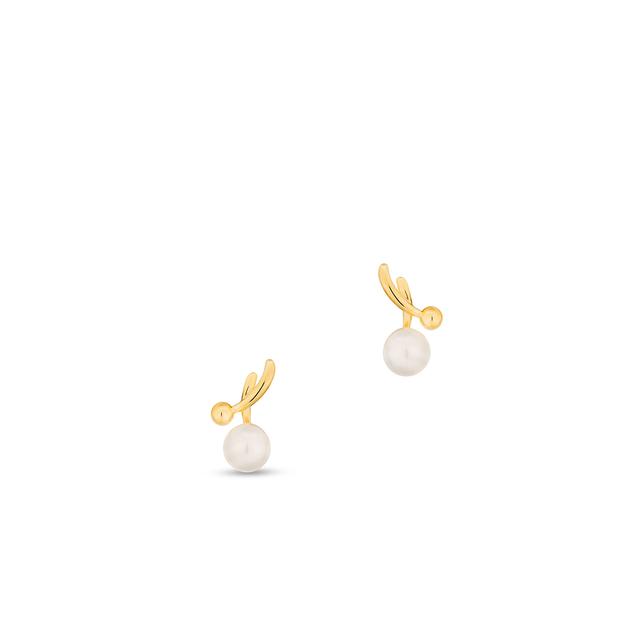 Kolczyki srebrne pozłacane z perłą