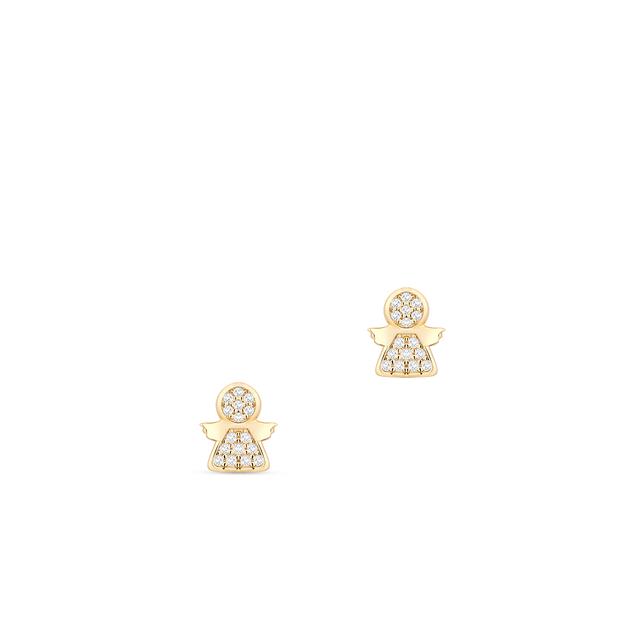 Kolczyki srebrne pozłacane aniołki