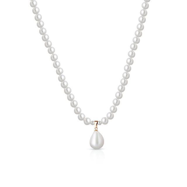 Naszyjnik złoty z perłami