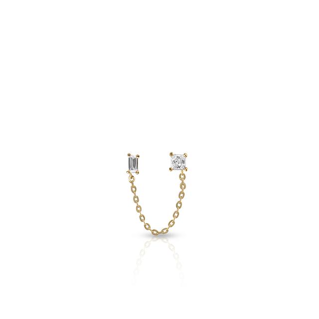 Kolczyk złoty z cyrkoniami