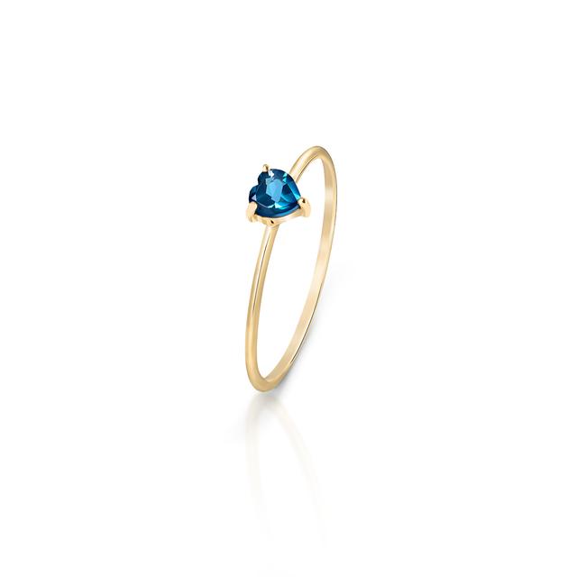 Pierścionek złoty topaz london blue