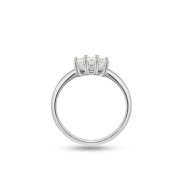 Pierścionek białe złoto z diamentami