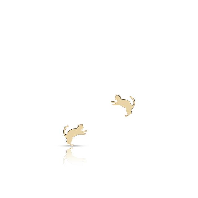 Kolczyki srebrne pozłacane koty