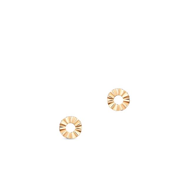 Kolczyki złote falowane kółka