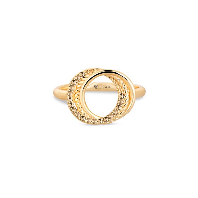 Pierścionek srebrny pozłacany z markasytami