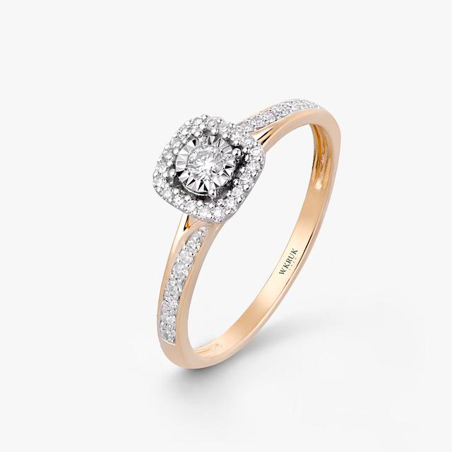 Pierścionek złoty z diamentami