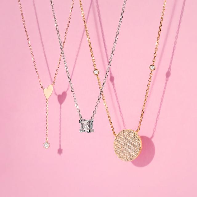 Naszyjnik złoty krawatka z cyrkonią