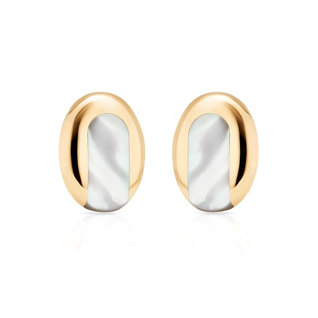 Spinki do koszuli złote z masą perłową