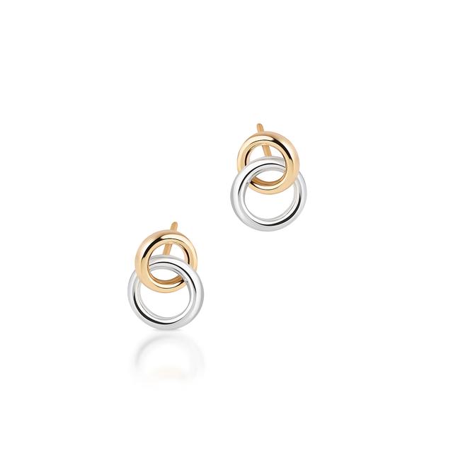 Kolczyki złote przeplatane obręcze