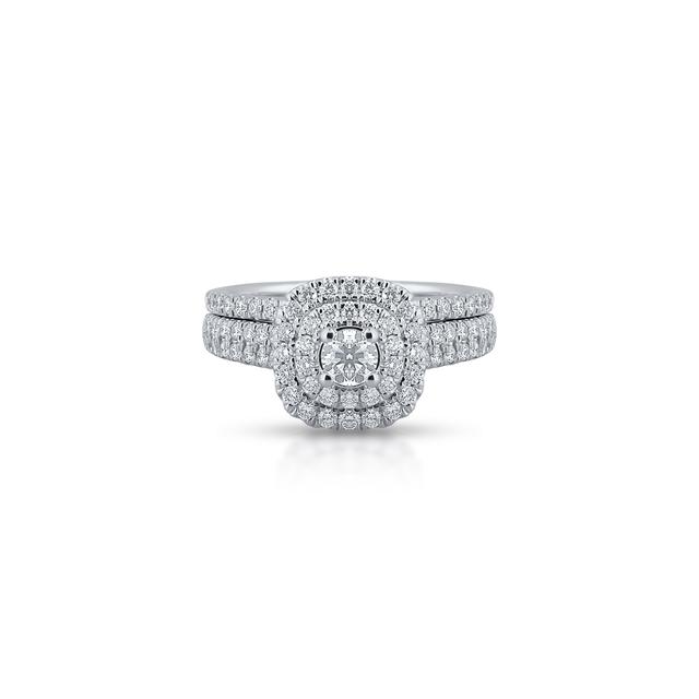 Pierścionek białe złoto z brylantami