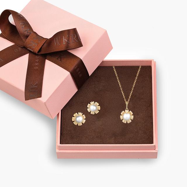 KOMPLET PERŁOWY KWIAT