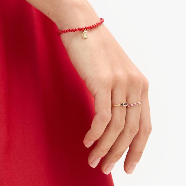 Bransoleta złota z muszlą i koralem Santorini