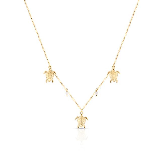 Naszyjnik złoty z żółwiami Santorini