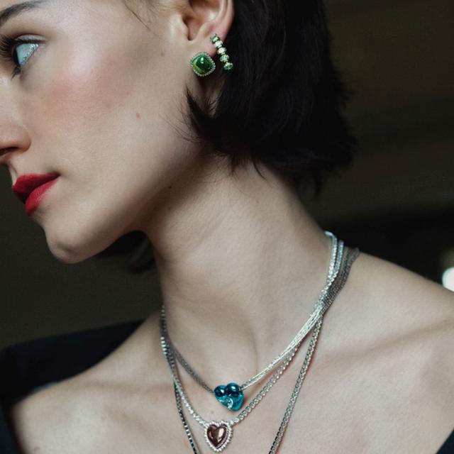 Kolczyki Green Squares Princess Club