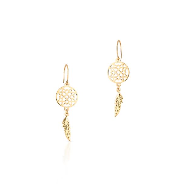 Kolczyki złote łapacz snów