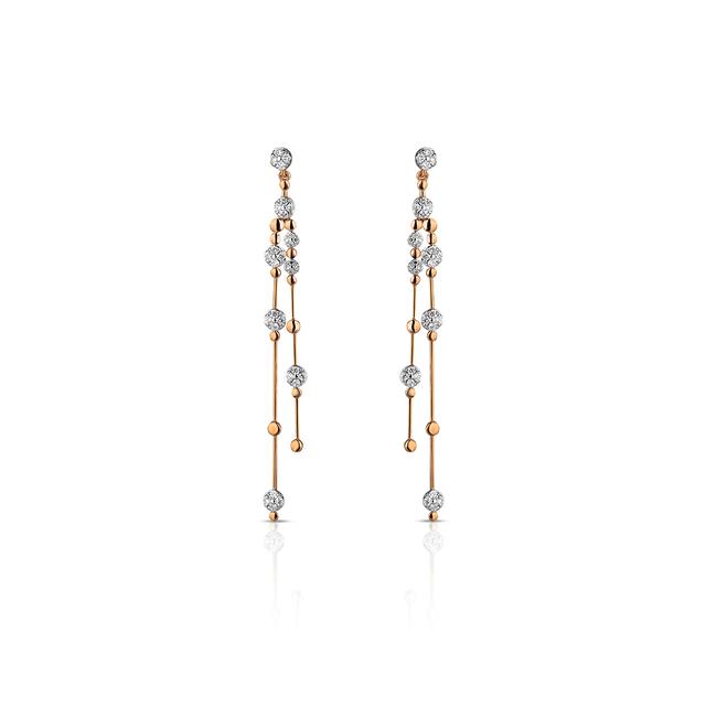 Kolczyki złote bicolor z diamentami