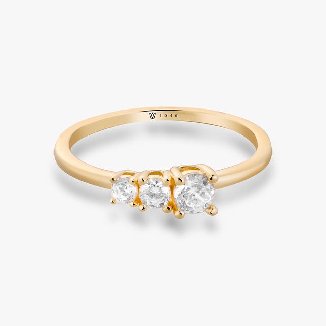 Pierścionek srebrny pozłacany z cyrkoniami