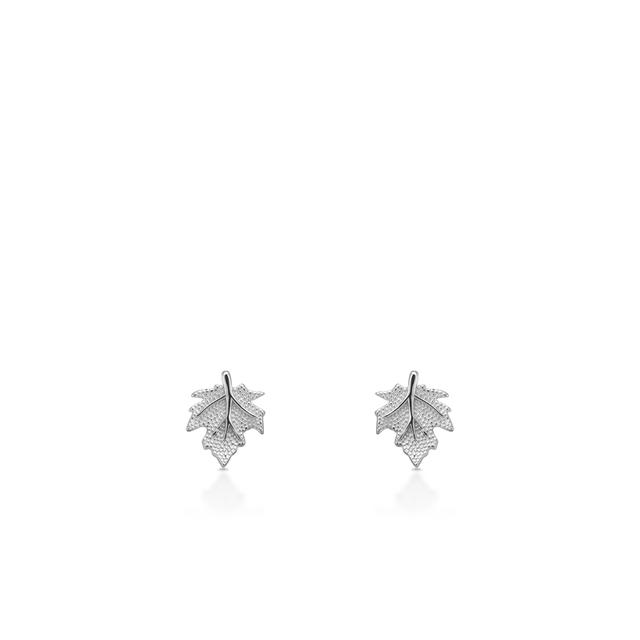 Kolczyki srebrne liście klonu