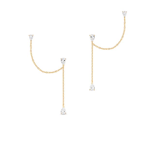 Kolczyki srebrne pozłacane z cyrkoniami