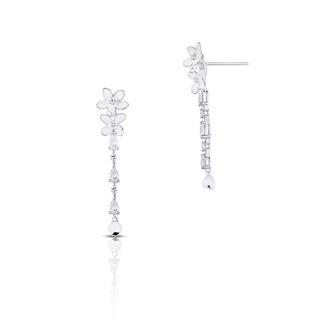 Kolczyki srebrne Kwiaty Nocy Biały Bez