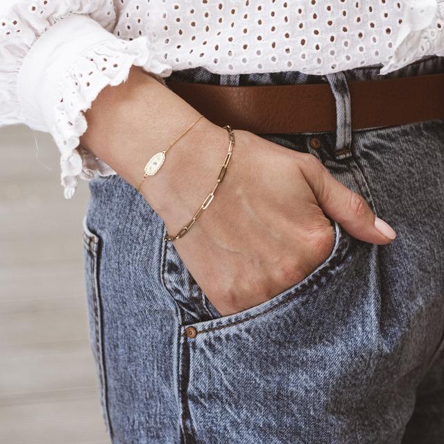 Bransoleta złota paper clip