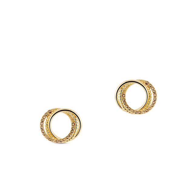 Kolczyki srebrne pozłacane z markasytami