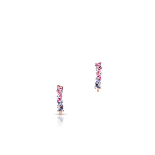 Kolczyki złote z brylantami i szafirami