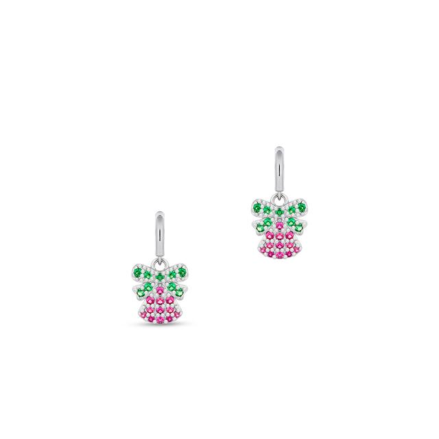 Kolczyki srebrne dzwoneczek z kokardką