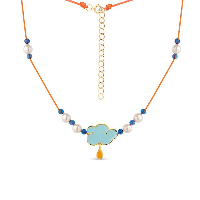 Naszyjnik sznurkowy z motywem chmurki