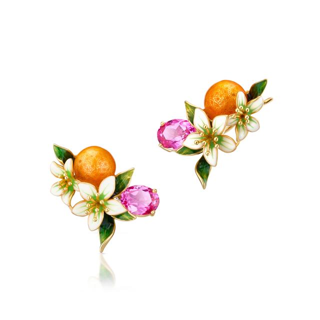 Nausznice srebrne Kwiaty Nocy Cytrusy