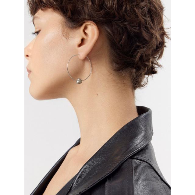 Kolczyki srebrne koła z sercem