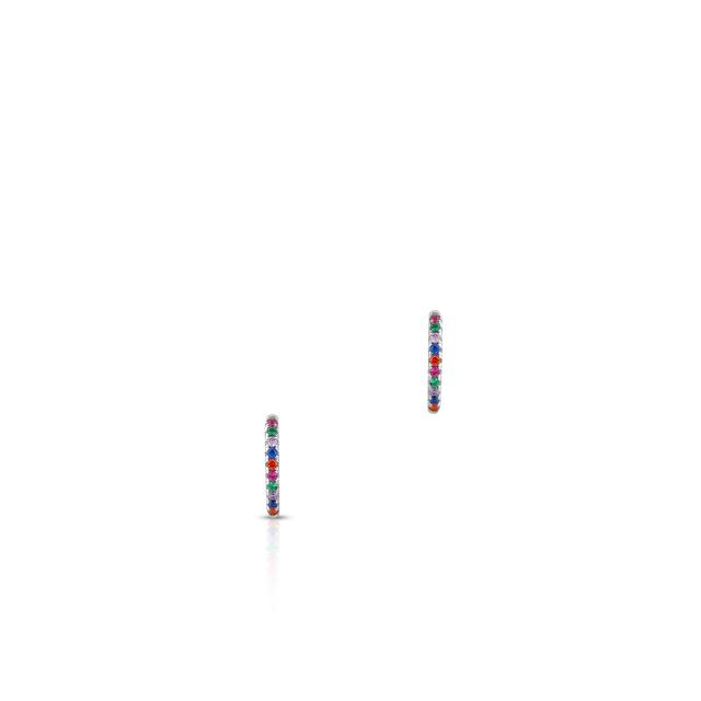 Kolczyki srebrne koła z kolorowymi cyrkoniami