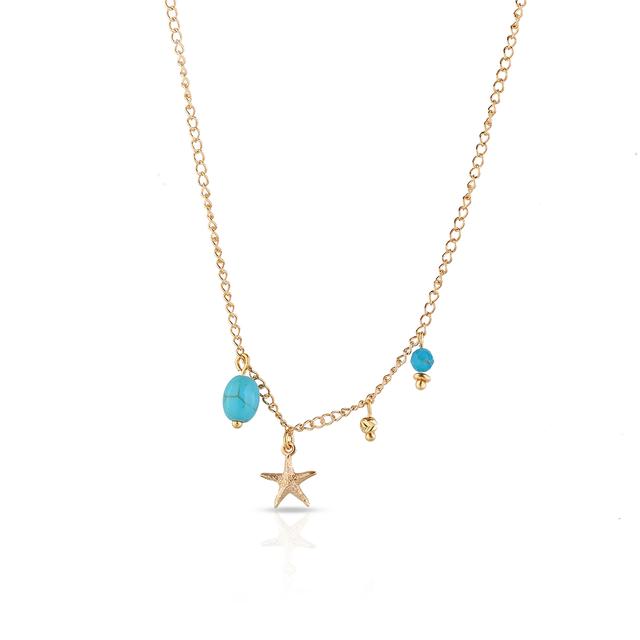 Naszyjnik srebrny pozłacany boho