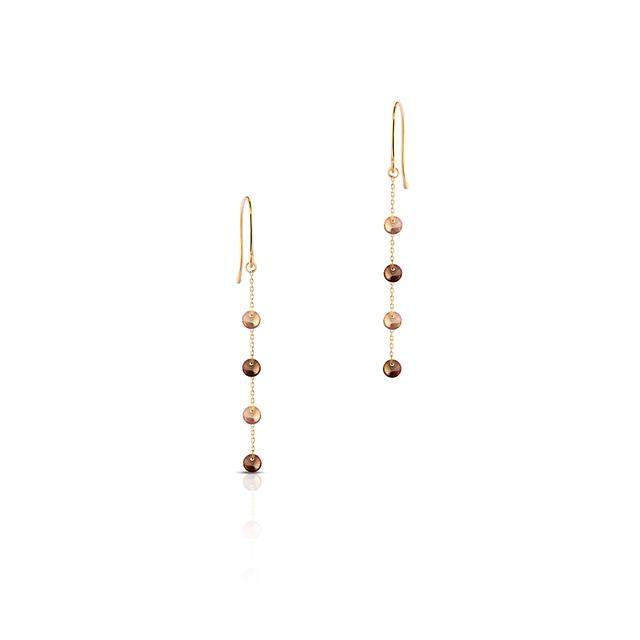 Kolczyki złote z kolorowymi cyrkoniami