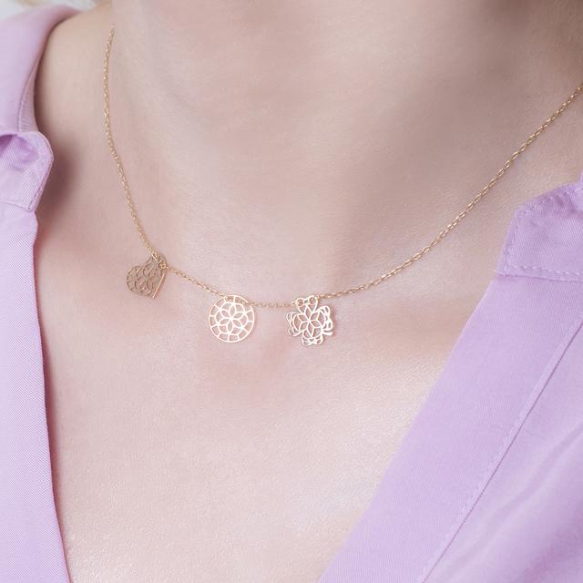 Naszyjnik srebrny pozłacany celebrytka