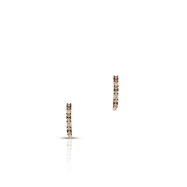 Kolczyki złote z brązowymi brylantami