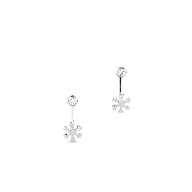 Kolczyki srebrne z motywem śnieżynki