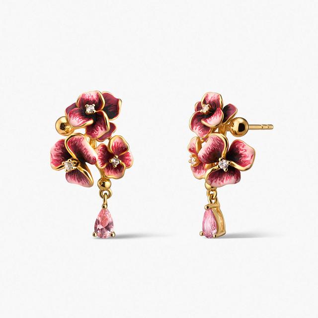 Kolczyki srebrne Kwiaty Nocy Bratki